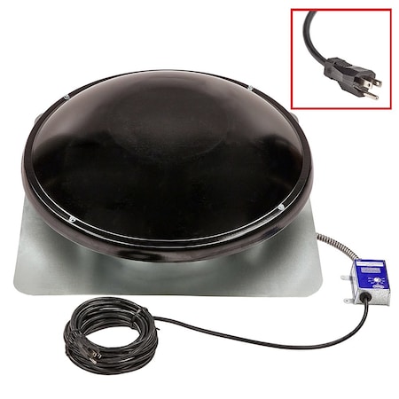 Gaf Master Flow 1050 CFM Black Galvanized EZ Cool Plug-In Power Roof Mount Attic Fan EZCR1BL